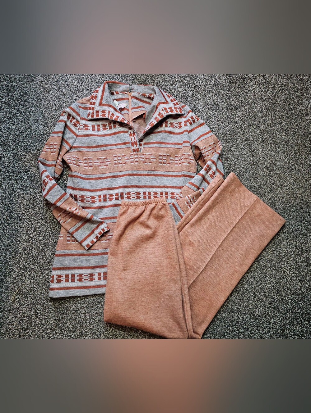1970s Carol's Choice Blouse & Pant Set sz 18